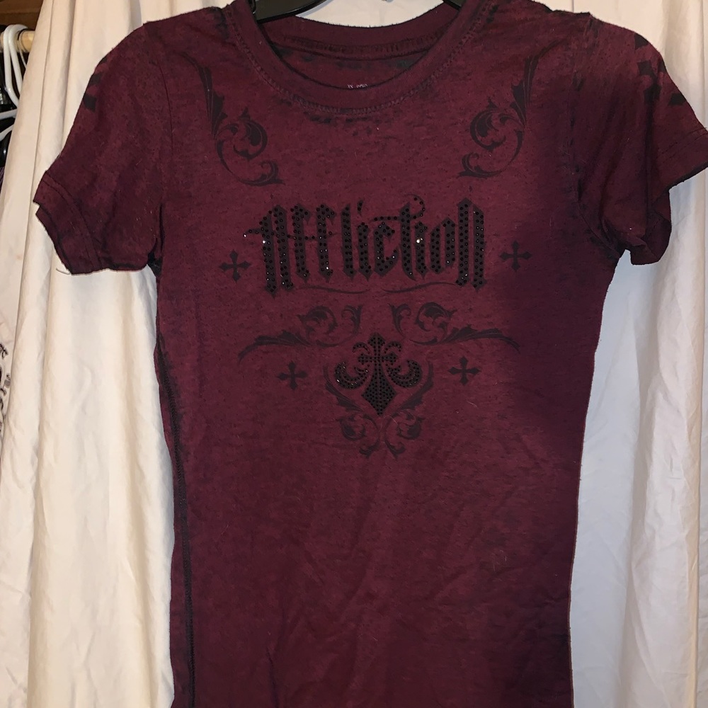 Maroon Affliction tee shirt